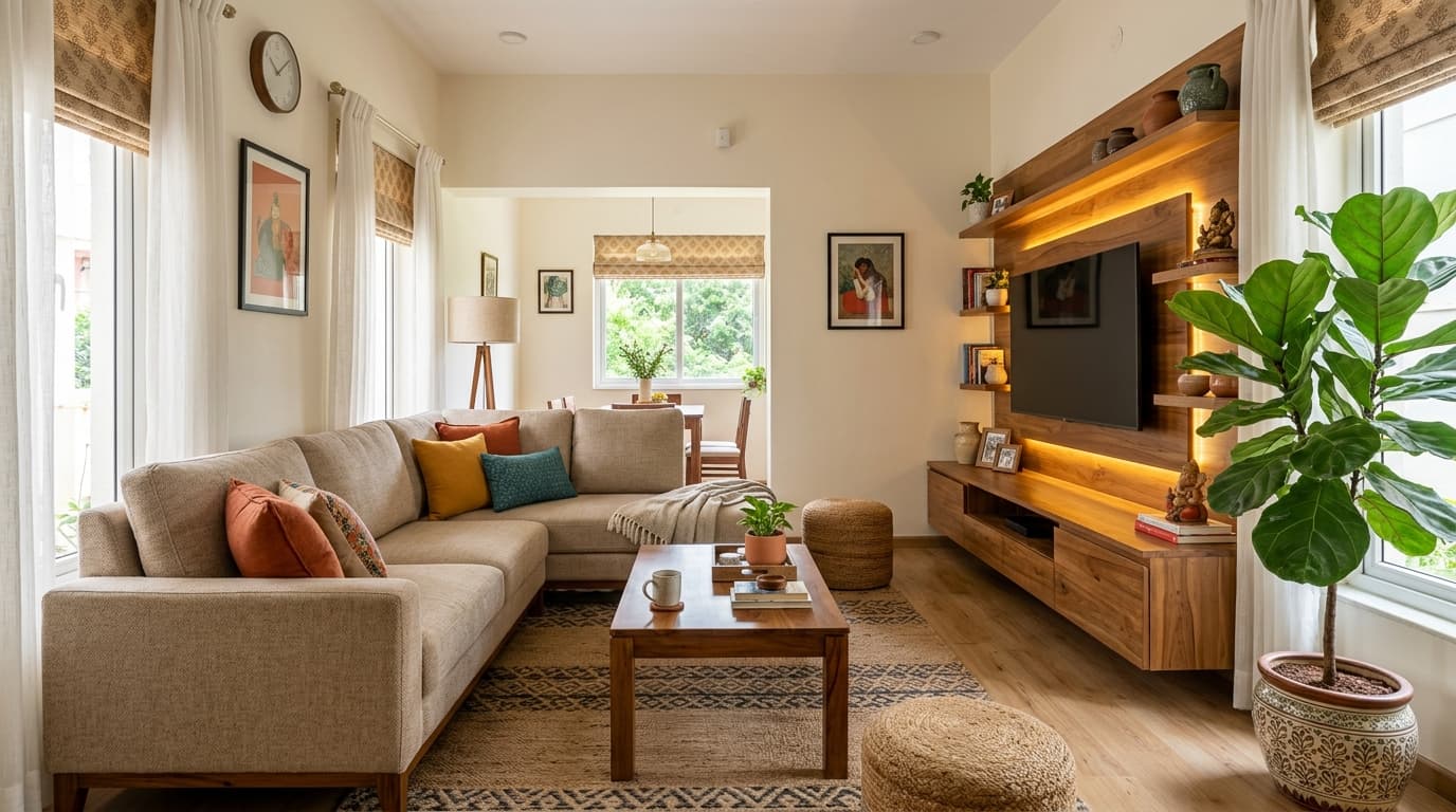 Drawing Room Lounge, Sofa & Wooden TV Console